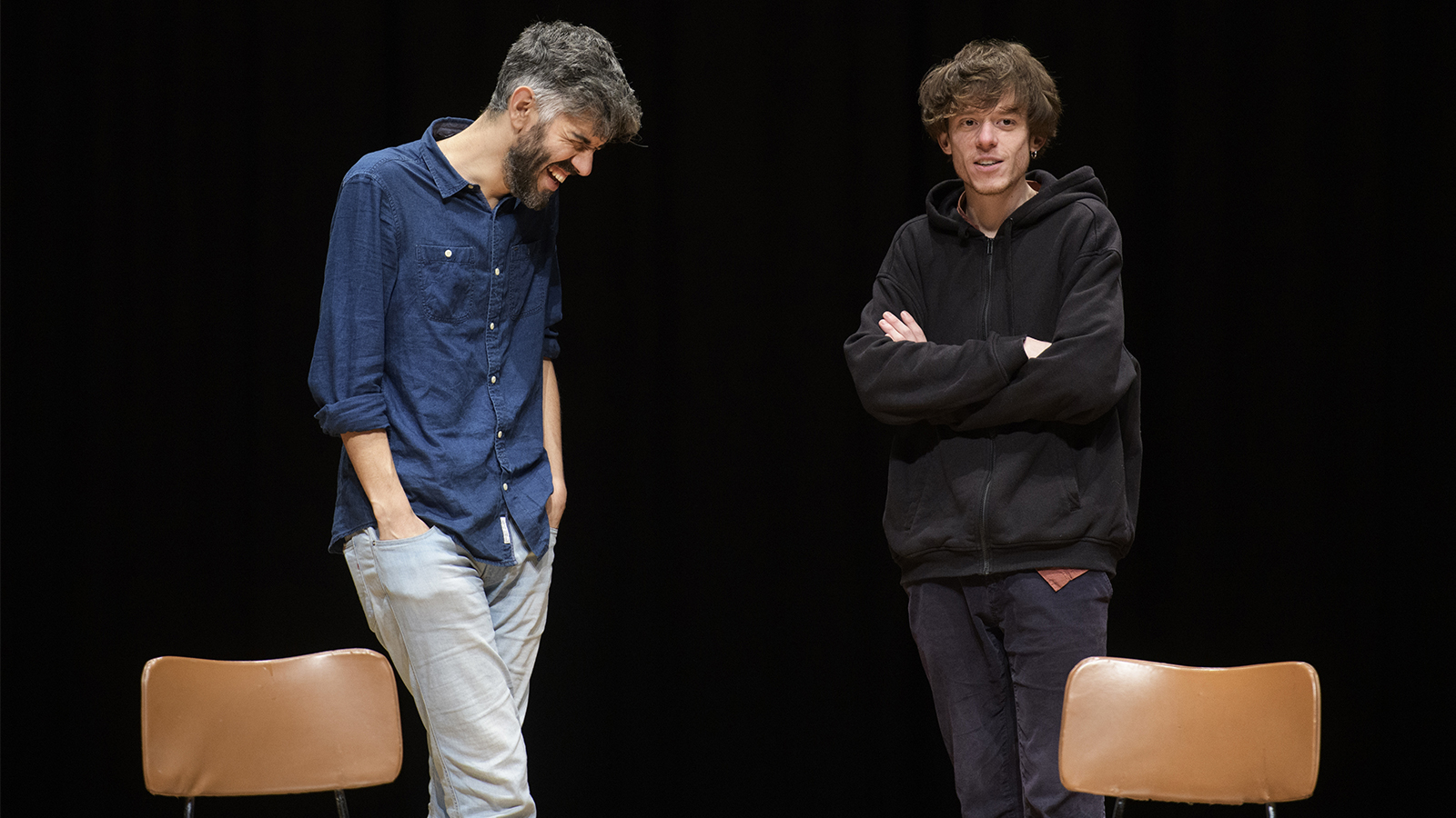 Scena dello spettacolo Solo quando lavoro sono felice